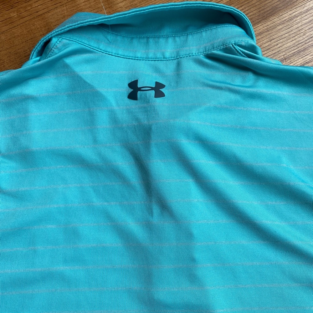 Under Armour Mens M The Play Off HeatGear Polo 2.0 Teal Gorpcore Golf Sportswear - Picture 5 of 5